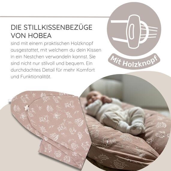 HOBEA-Germany Stillkissenbezug für Stillkissen 190cm Designs (Elefantenfamilie)
