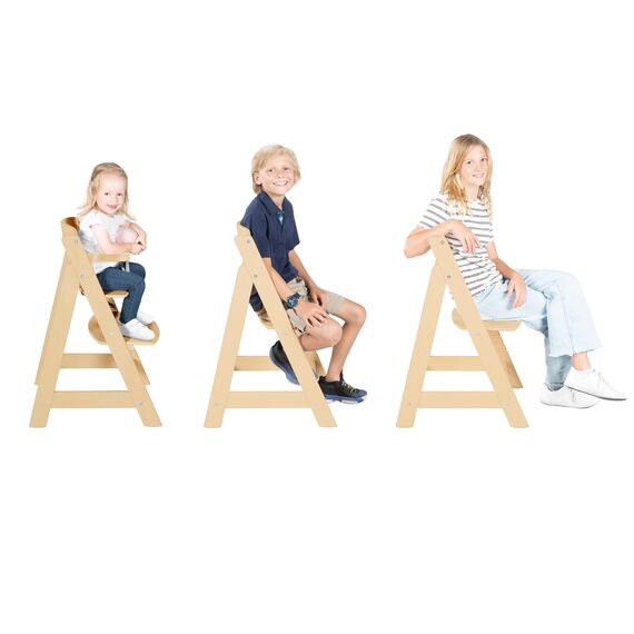 roba Treppenhochstuhl Sit Up III - Mitwachsender Baby Hochstuhl - ab 6 Monaten - Kinderhochstuhl aus Holz natur - Stuhl bis 50 kg belastbar, 1 Stück (1er Pack)