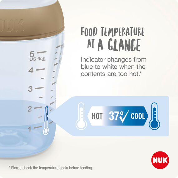 NUK Perfect Match Babyflasche | Ab 0 Monate | Passt sich dem Baby an | Temperature Control | Anti-Colic | 150 ml | BPA-frei | Silikontrinksauger, Small | Regenbogen
