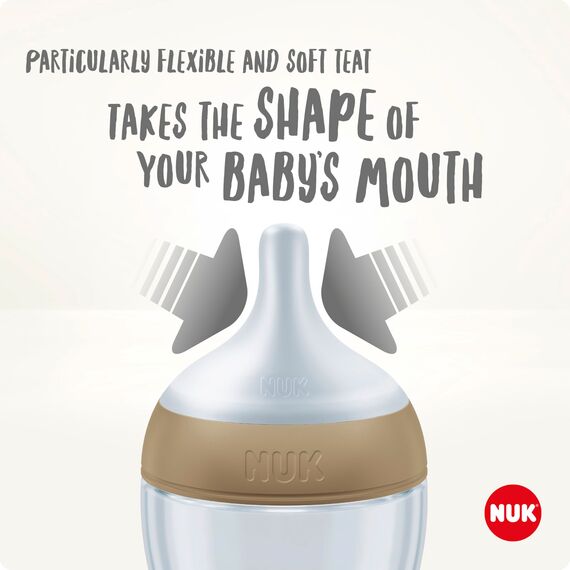 NUK Perfect Match Babyflasche | Ab 0 Monate | Passt sich dem Baby an | Temperature Control | Anti-Colic | 150 ml | BPA-frei | Silikontrinksauger, Small | Regenbogen