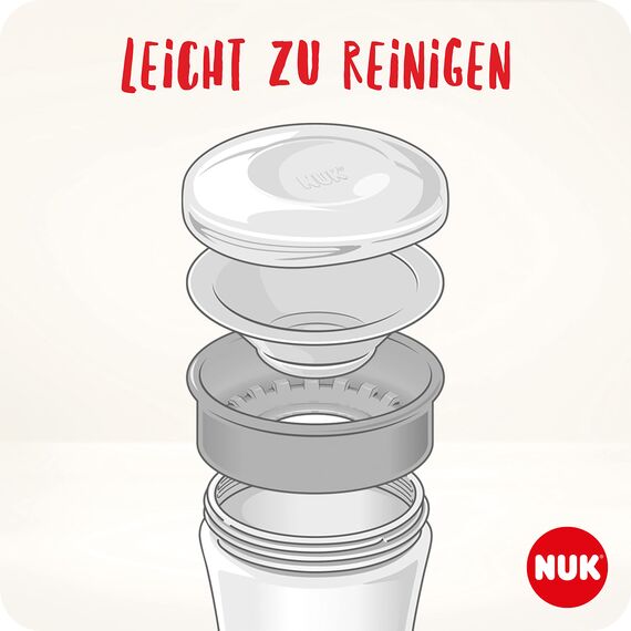 NUK Magic Cup Trinklernbecher | 8+ Monate | 230 ml | auslaufsicherer 360°-Trinkrand | BPA-frei | Disney Minnie Maus | rot