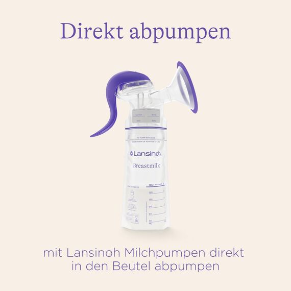 Lansinoh Handmilchpumpe - leichte und leise Milchpumpe für unterwegs - mit Easy-Express Griff für müheloses Pumpen - einstellbare 2-Rhythmen-Technologie