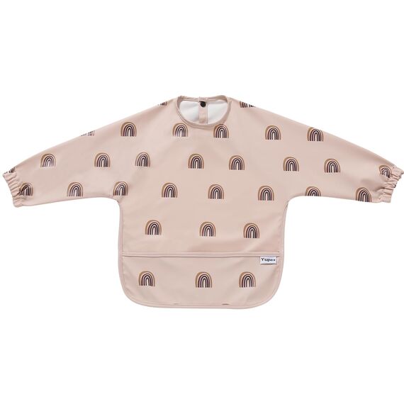 Yiupea Lätzchen mit Ärmeln Baby Mess Proof - Maschine Waschbar & Wasserdicht 6-24 Monate für Baby Led Weaning, Coverall Lätzchen für-Fütterung-Rosa