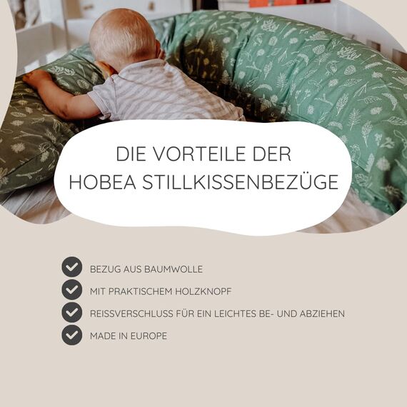 HOBEA-Germany Stillkissenbezug für Stillkissen 190cm Designs (Uni grau)