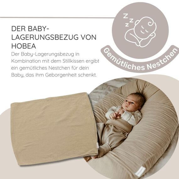 HOBEA-Germany Baby-Lagerungsbezug für Stillkissen XXL Lagerungskissen Schwangerschaftskissen Seitenschläferkissen groß (Waffelmuster senfgelb, Lagerungsbezug)