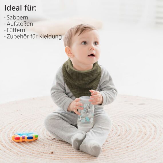 Bearmoss Lätzchen Baby Dreieckstuch Musselin Halstuch Baby für Junge und Mädchen,100% Baumwolle Verstellbare 8 Stück (Grundlegende)