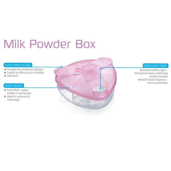 MAM Milchpulverspender, Milchpulver Box zum einfachen Befüllen von Babyflaschen, Milchpulverportionierer fasst bis zu 3 Portionen, 0+ Monate, Koala/Elefant