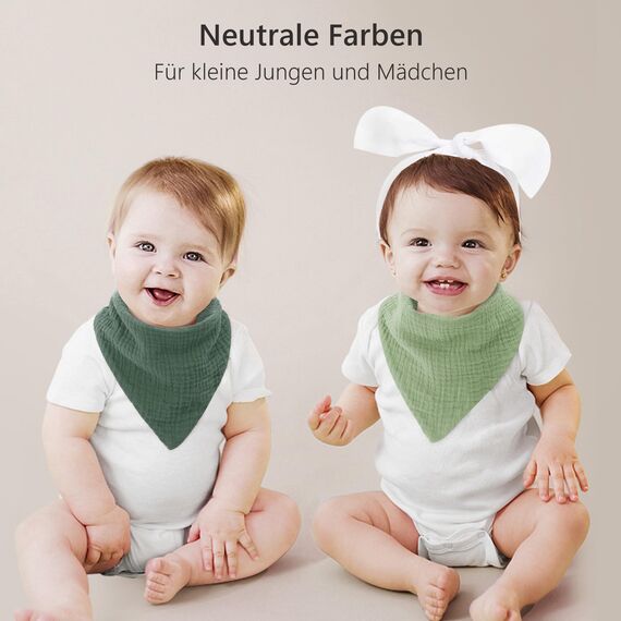 Bearmoss Lätzchen Baby Dreieckstuch Musselin Halstuch Baby für Junge und Mädchen,100% Baumwolle Verstellbare 8 Stück (WaldMondlicht)