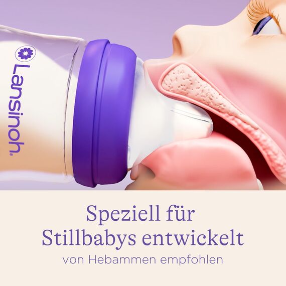 Lansinoh NaturalWave Sauger, Gr. M - mittlerer Milchfluss - ab dem 3. Monat, 2 Stück