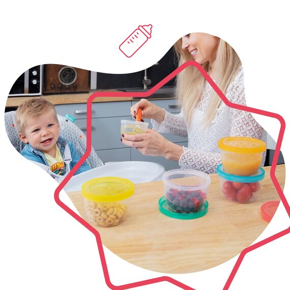 Badabulle Badabowls Aufbewahrungsbehälter für Babybrei - 12er Set, 250ml Füllmenge, auslaufsicher