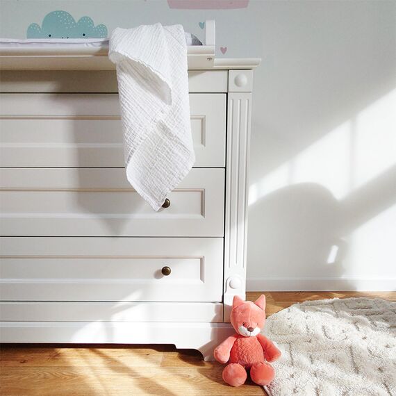 MAKIAN Mullwindeln 10er Pack, 80x80 cm, Oeko-TEX® Standard 100 geprüft, 10 Spucktücher in Premium Qualität - doppelt gewebte Stoffwindeln/Mulltücher, Kochfest - Weiß