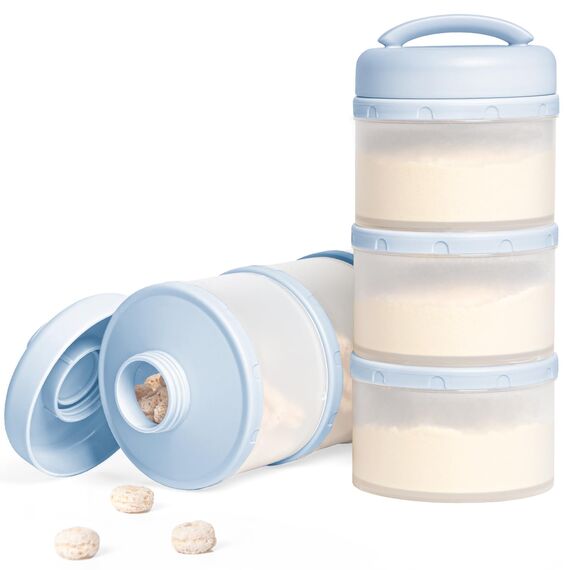 Termichy Milchpulver Portionierer Baby Stapelbar Milchpulver Aufbewahrungsbox 2 Stück (Nebelblau)