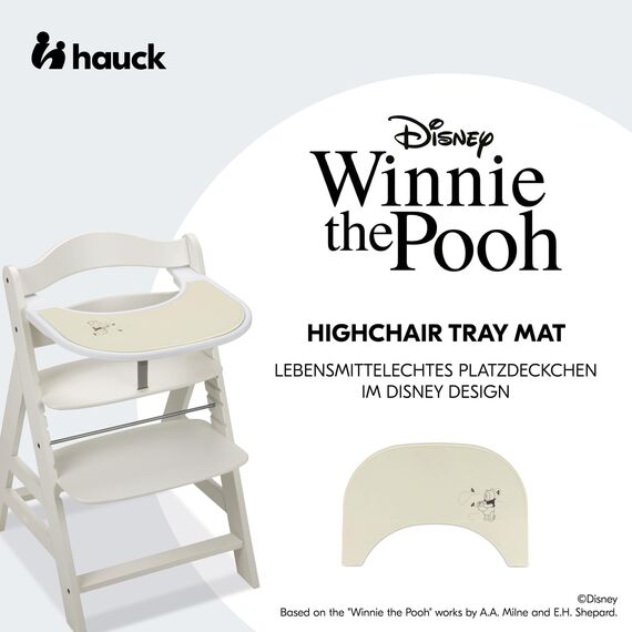 hauck Kinder Silikonauflage, Disney Pooh Dusty Beige - Kompatibel mit Alpha Click Tray & Arketa Click Tray Essbrett für Alpha+, Beta+ & Arketa Holzhochstuhl (Nicht Kompatibel mit Holz-Essbrett)