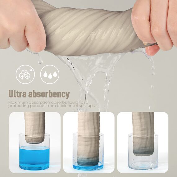 Yoofoss Mullwindeln Spucktücher 10er Stoffwindeln 27x50 cm Mulltücher 6 Lagig Saugstark Waschlappen 100% Baumwolle Tücher Faltwindeln für Baby Bohnen Paste