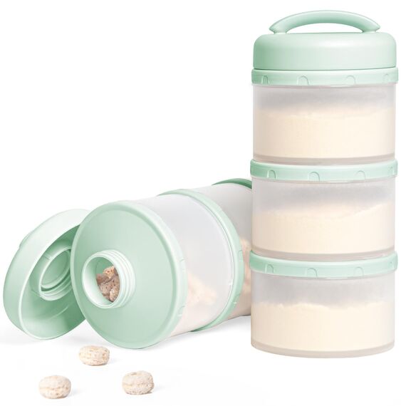 Termichy Milchpulver Portionierer Baby Stapelbar Milchpulver Aufbewahrungsbox 2 Stück (Hellgrün)