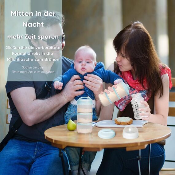 Termichy Milchpulver Portionierer Baby Stapelbar Milchpulver Aufbewahrungsbox 2 Stück (Hellblau)