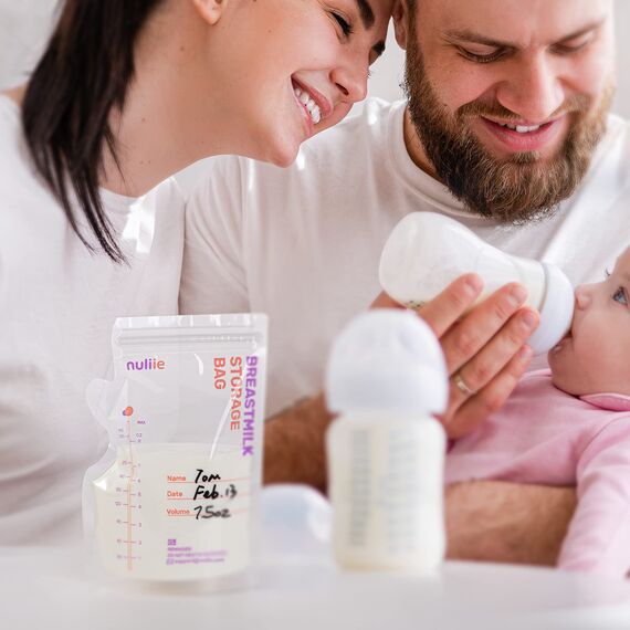 Nuliie 80 Stück Muttermilchbeutel, 250ml BPA-frei Muttermilch Aufbewahrung bag, Milchbeutel für Muttermilch mit Ausgießer für das Stillen, Selbststehender, Kann Eingefroren Werden, Platzsparendes