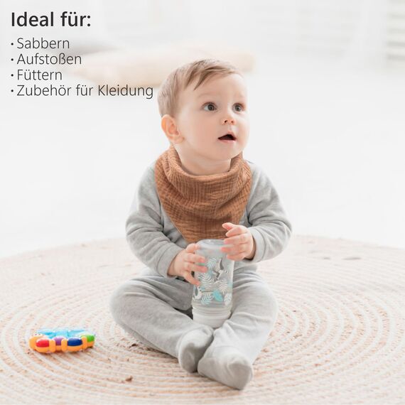 Bearmoss Lätzchen Baby Dreieckstuch Musselin Halstuch Baby für Junge und Mädchen,100% Baumwolle Verstellbare 8 Stück (Neutral-Pastell)