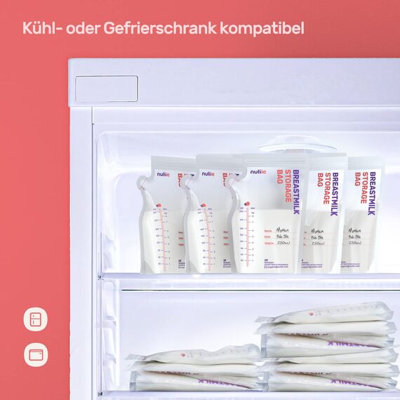 Nuliie 120 Stück Muttermilchbeutel, 250ml BPA-freie Muttermilch Aufbewahrungsbeutel, Milchbeutel für Muttermilch mit Ausgießer für das Stillen, Selbststehende, Kann Eingefroren Werden, Platzsparende