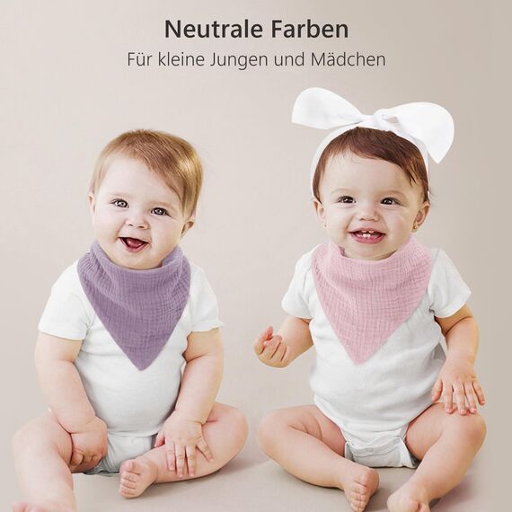 Bearmoss Lätzchen Baby Dreieckstuch Musselin Halstuch Baby für Junge und Mädchen,100% Baumwolle Verstellbare 8 Stück (SommerBeere)