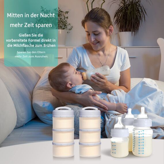 Termichy Milchpulver Portionierer Baby Stapelbar Milchpulver Aufbewahrungsbox 2 Stück (Grau)