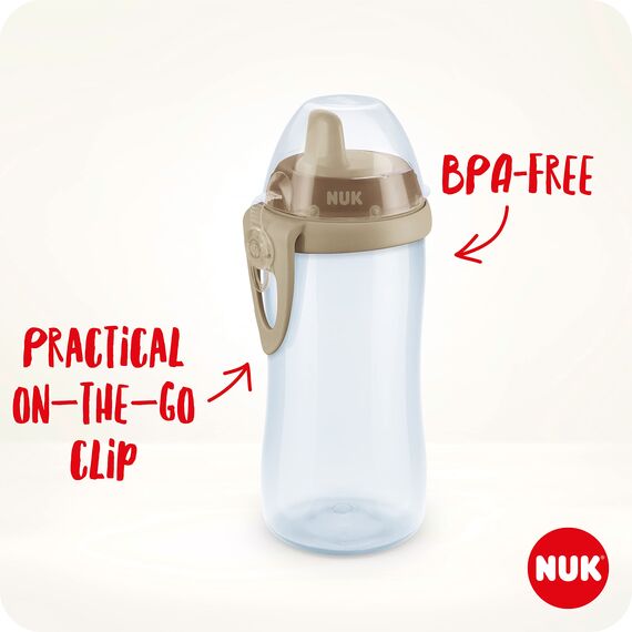 NUK Kiddy Cup Night Trinkbecher für Kleinkinder | 12+ Monate | 300 ml | Auslaufsicheres, verstärktes Mundstück | Leuchtet im Dunkeln | Clip & Schutzkappe | BPA-frei | Blau (Packung mit 2)