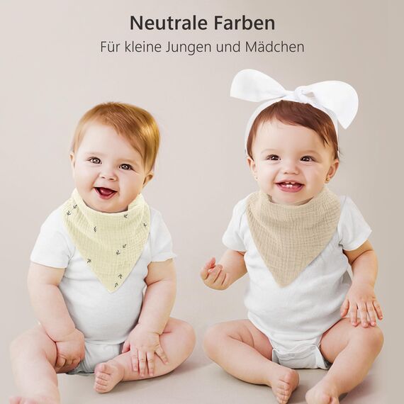 Bearmoss Lätzchen Baby Dreieckstuch Baby Musselin Halstuch Baby für Junge und Mädchen,100% Baumwolle Halstuch Baby Verstellbare 8 Stück (Aprikosenaufdruck)