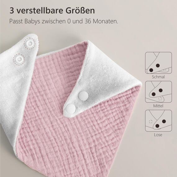 Bearmoss Lätzchen Baby Dreieckstuch Musselin Halstuch Baby für Junge und Mädchen,100% Baumwolle Verstellbare 8 Stück (SommerBeere)