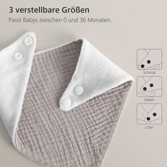 Bearmoss Lätzchen Baby Dreieckstuch Baby Musselin Halstuch Baby für Junge und Mädchen,100% Baumwolle Halstuch Baby Verstellbare 8 Stück (Aprikosenaufdruck)