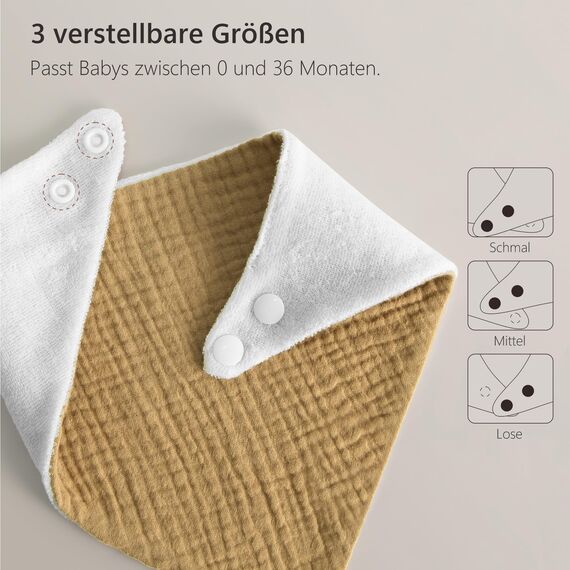 Bearmoss Lätzchen Baby Dreieckstuch Musselin Halstuch Baby für Junge und Mädchen,100% Baumwolle Verstellbare 8 Stück (Neutral-Pastell)