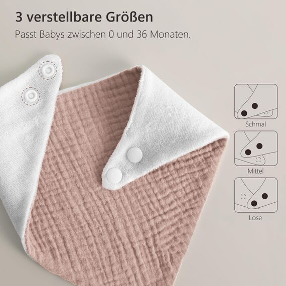 Bearmoss Lätzchen Baby Dreieckstuch Baby Musselin Halstuch Baby für Junge und Mädchen,100% Baumwolle Halstuch Baby Verstellbare 8 Stück (Brauner Aufdruck)