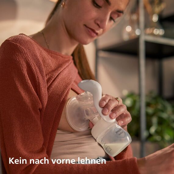 Philips AVENT Handmilchpumpe, Geschenkset – Einzelmilchpumpe, Babyflachen mit 260 ml und 125 ml, BPA-frei, 4 Einweg-Stilleinlagen, Polypropylen, Transparent (Modell SCD430/60)