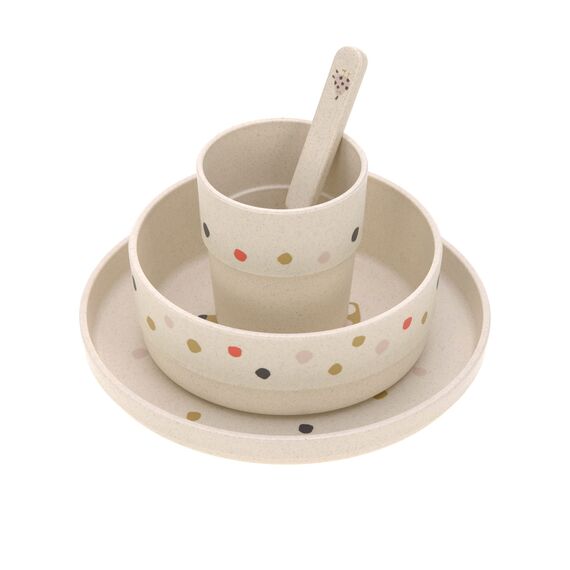 LÄSSIG Kindergeschirr Set (Teller, Becher, Schälchen, Löffel) ohne , BPA-frei, für Spülmaschine und Mikrowelle/ Dish Set Little Mateys spicy orange