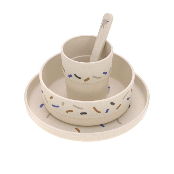 LÄSSIG Kindergeschirr Set (Teller, Becher, Schälchen, Löffel) ohne , BPA-frei, für Spülmaschine und Mikrowelle/ Dish Set Little Mateys royal blue
