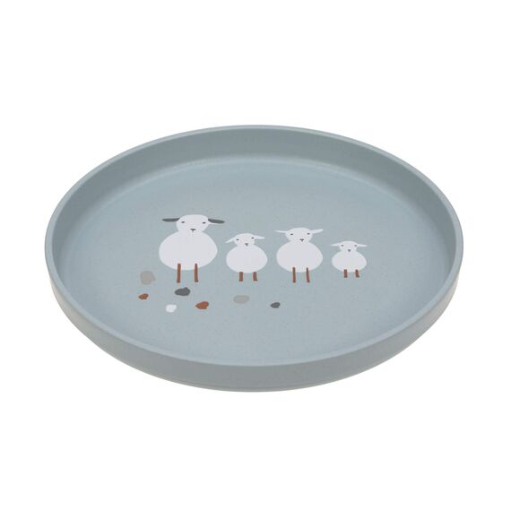 LÄSSIG Kindergeschirr Set (Teller, Becher, Schälchen, Löffel) ohne , BPA-frei, für Spülmaschine und Mikrowelle/Dish Set Tiny Farmer Sheep