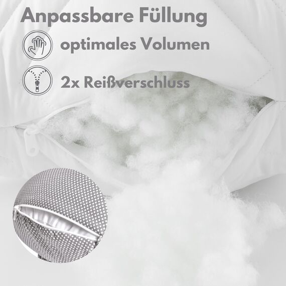 sei Design XXL Stillkissen Seitenschläferkissen - personalisiert mit Namen und Geburtsdatum: personalisierte Geschenke zum Geburt Baby Geschenk für Junge und Mädchen - Schwangerschaftskissen