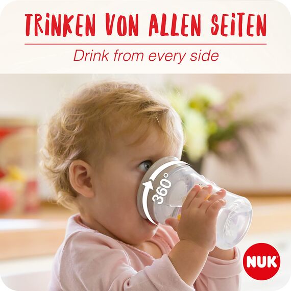 NUK Magic Cup Ersatz-Silikondichtscheibe, verhindert Kleckern und Verschütten, BPA-frei, ab 8 Monaten, weiß (Packung mit 2)