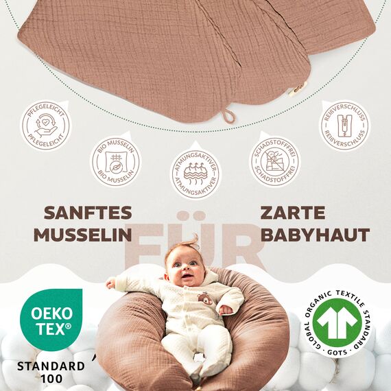 sei Design Stillkissenbezug 100% Baumwolle passend für Stillkissen XXL, Bezug für Schwangerschaftskissen, Seitenschläferkissen 190 x 30 cm, mit Reißverschluss, waschbar und Schadstoffgeprüft