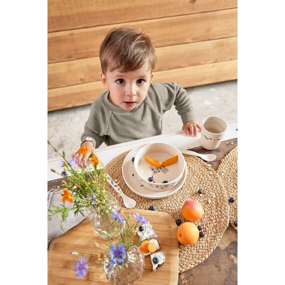 LÄSSIG Kindergeschirr Set (Teller, Becher, Schälchen, Löffel) ohne , BPA-frei, für Spülmaschine und Mikrowelle/ Dish Set Little Mateys royal blue