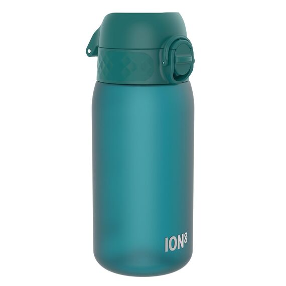 ION8 Kinder Trinkflasche, 350ml, Auslaufsicher, Einhandöffnung, Sichere Verriegelung, Spülmaschinenfest, BPA-frei, Tragegriff, Klappdeckel, Leicht zu Reinigen, Klimaneutral, Aqua