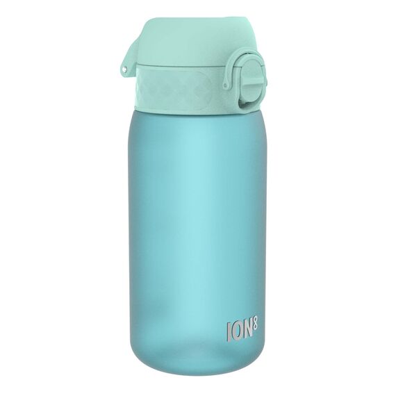 ion8 Kinder Trinkflasche, 350ml, Auslaufsicher, Einhandöffnung, Sichere Verriegelung, Spülmaschinenfest, BPA-frei, Tragegriff, Klappdeckel, Leicht zu Reinigen, Klimaneutral, Schallblau