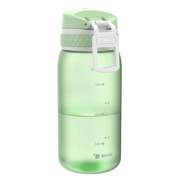 ion8 Kinder Trinkflasche, 350ml, Auslaufsicher, Einhandöffnung, Sichere Verriegelung, Spülmaschinenfest, BPA-frei, Tragegriff, Klappdeckel, Leicht zu Reinigen, Klimaneutral, Meerschaum