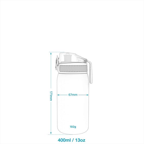 ion8 Kinder Trinkflasche, 350ml, Auslaufsicher, Einhandöffnung, Sichere Verriegelung, Spülmaschinenfest, BPA-frei, Tragegriff, Klappdeckel, Leicht zu Reinigen, Klimaneutral, Rosenblüte