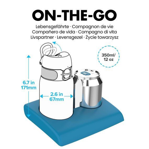 ion8 Kinder Trinkflasche, 350ml, Auslaufsicher, Einhandöffnung, Sichere Verriegelung, Spülmaschinenfest, BPA-frei, Tragegriff, Klappdeckel, Leicht zu Reinigen, Klimaneutral, Dunkelrot