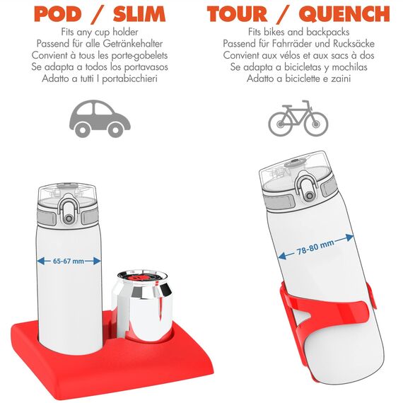 ion8 Kinder Trinkflasche, 350ml, Auslaufsicher, Einhandöffnung, Sichere Verriegelung, Spülmaschinenfest, BPA-frei, Tragegriff, Klappdeckel, Leicht zu Reinigen, Klimaneutral, Marineblau