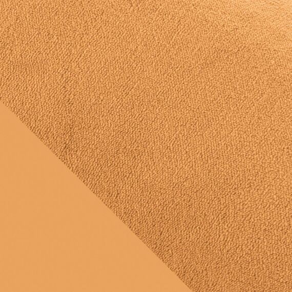Theraline Plüschmond Stillkissen, Kopfkissen und Nackenkissen mit Perlen, ergonomisches Kissen zum Stillen, Schlafen und Lesen, Stillmond mit Plüsch, Mondkissen waschbar bis 40°C (Bernstein)