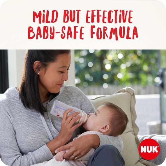 NUK-Babyflaschenreiniger | 500 ml | Ideal zur Reinigung von Babyflaschen, Saugern und Zubehör | Duftstofffreier Reiniger | pH-neutral | 100 % wiederverwertbare Flasche | 3 Stück