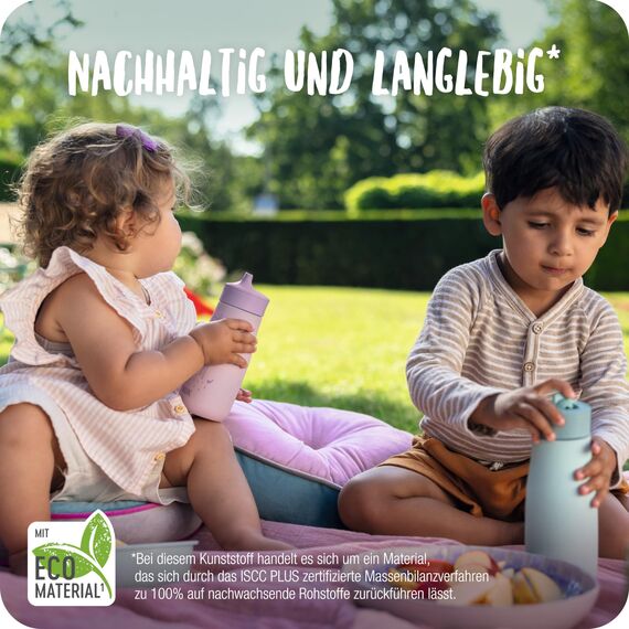 NUK Mini-Me Sip für Kleinkinder | ab 9 Monate | 300 ml | Edelstahl-Wasserflasche für Kleinkinder | auslaufsichere stabile Trinköffnung | bruchsicher | hellbrauner Fuchs