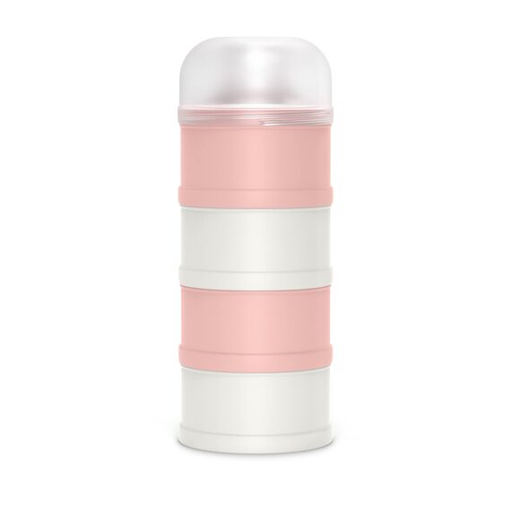 Suavinex, Milchpulver Portionierer Baby, Milchpulver- und Getreidespender, mit 4 Fächern, Schraubverschluss und Spenderteil. Spülmaschinenfest. Rosa