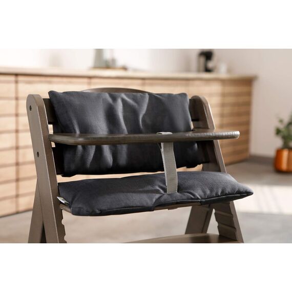 hauck Sitzkissen Kompatibel mit Alpha+, Beta+ und Arketa Holzhochstuhl Highchair Pad Deluxe, Einfache Befestigung mit Klettverschluss, Maschinenwaschbar (Melange Charcoal)